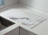 30x40cm Foldable Marble Pattern Kitchen Dish Drainer - Ultra-Absorbent Natural Stone Mat, V888-ELOSUNG42995