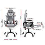 Artiss Gaming Office Chair Fabric Ergonomic with 2 Point Message Light Grey MOC-L-GC-2P-FAB-LG