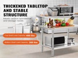 910x610mm Stainless Steel Kitchen Bench Commercial Work Food Prep Table V952-60X90X80CFGZT0001V0