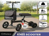 Orthonica Knee Walker with Adjustable Pad and Dual Brakes FRW-MAS-3510-BK