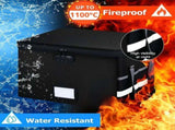 CARLA HOME Fireproof Document Box with Lock - Collapsible Black - Glass Fiber - Reflective Strip LSB-36525