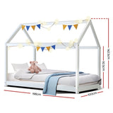 Artiss Bed Frame Wooden Kids House Frame White CASA WBED-C-057S-WH