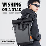 Roll-Top Backpack Travel Backpack Water-Resistant Backpack Unisex Backpack - White - Size M V1347-127-40736-WHT-M