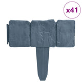 Plastic Garden / Lawn Fence Stone Look 41 Pcs 10 M 43_40917