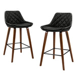 Artiss 4x Bar Stools PU Seat Wooden BA-TW-8206-BKX4