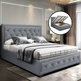 Artiss Bed Frame King Size Gas Lift Grey TIYO BFRAME-F-TIYO-K-GY-ABC