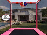 Everfit Kids 4.5FT Trampoline Rectangle Rebounder with Basketball Hoop Pink TRAMPO-TD-3IN1-PK