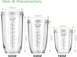 Ninja Blender Cups Replacement 24oz Compatible with Ninja BN401, BL450, BL456, BL480, BL2012, V1258-DP02-C-112