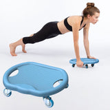 Gliding Disc Abdominal Slider 4 Wheel 360 Degree Core Trainer with Knee Pad Non Slip for Home Gym V1366-AZ2-W-14884