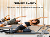 PROFLEX Aluminium Pilates Reformer Machine, Stretch Bed with box and jump board accessories V219-PILALUPFA8GA
