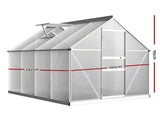 Green Fingers Greenhouse 2.42x1.9x1.95M Aluminium Polycarbonate Green House Garden Shed GH-ALU-C-242X190-AB