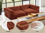 Artiss Convertible Folding Sofa Bed Orange SBED-E-FLD03-2S-OR-AB