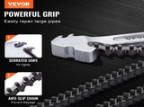 Chain Wrench, 48 inch Chain Pipe Wrench, 13.4 inch Diameter Capacity, CRV Reversible Pipe Fitting V952-GQBSLT48INCHG4URHV0