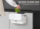 Kitchen Compost Bin with Lid 1.8 Gallon Hanging Trash Can with Lid, 7 Liter Wall-Mounted Garbage Can V1369-AZ3-W-01887