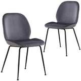 Remy Dining Chair Set of 2 Fabric Seat with Metal Frame - Charcoal V315-VOD-OMA-01-2PC-KIT