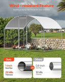 VEVOR Metal Chicken Coop, 9.8x6.5x6.5ft Large Walk-in Chicken Runs with Cover, Doom Roof Hen House V952-JSJS322MYDDMEUEN5001V0