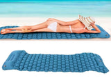 Camping Sleeping Pad Mat Foot Press Inflatable Cushion Mattress for Tent Hiking TravelPeacock Blue V1294-YM0718-3117200188114