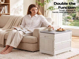 Artiss Foldable Storage Cabinet Stackable Box Flip-Top Rolling Organiser White SC-BOX-1D-6040-GR
