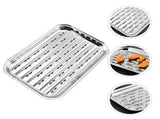 2 PCS Pans Veggie Tray Barbecue Plate Stainless Steel Seafood Storage Multipurpose Trays Outdoor V1369-AZ3-W-17489