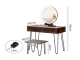 Levede Dressing Table LED Light Strip Brown VM1024-BR