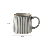 High-Fired Ceramic Stoneware Ribbed Stripe Mug 460ml Matt EARTHY GREY V274-HA-LA-P0024809-GY