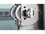 Glass Door Lock with Stainless Steel Double Bolts Swing Push, Double Sliding Security Door Lock V1192-AZ-W-3182