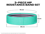 PROFLEX 3-Piece Hip Resistance Band with Storage Bag, Green, Pink, Purple Pack V219-FTNRBSFT3GPA