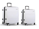 Wanderlite 20" 28" Luggage with TSA Lock Spinner Travel Suitcase Carry On Hard Shell Luggage Case LUG-ABS-LINE-2SET-WH