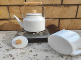 Vintage Enamel Whistling Tea Kettle - Thickened Stovetop Whistle Kettle for Gas/Electric, Small V1366-AZ2-W-16525