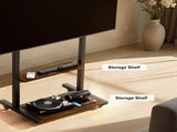 Adjustable Rolling TV Stand for 40 to 100 Inch Screens with Shelves V767-U-Z1813-86