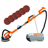 Unimac 225mm 750W Telescopic Long Reach Dry Wall Sander Kit, Foldable, Vacuum System, LED Worklight, V219-SNDDRYUMLA7A