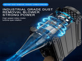 Black Multifunctional Turbo Fan - Portable High-Speed Dust Blower with LED Light & Emergency Power V888-ELOSUNG40249
