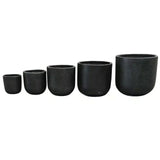 Modern Black Rounded Terrazzo Planters Set of 5 Bulk Savings V637-DP28091