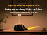 Pipe-Shaped Aromatherapy Humidifier with LED Flame & Mist USB Desk Diffuser for Home, Office, V1107-CS-XXJSQ1