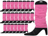 24 LEG WARMERS Knitted Womens Neon Party Knit Ankle Fluro Dance Costume 80s BULK - Light Pink V563-BR-24NNLEGWRMR-LHTPNK