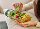 2pcs Salad Jar Set Leakproof Reusable Containers for Meal Prep Wet Dry Separation V1263-JX-307
