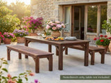 Gardeon Garden Benches Garden Seating Backless Timber Seat 120cm Brown ODF-BENCH-120-CC