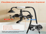 Clawfoot Tub Faucet, Wall Mount Bathtub Faucets with Handheld Shower, Vintage Oil-Rubbed Bronze V952-BGSZZYGLTLTHLAC1L002V0