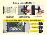 Single Folding Security Gate, Lockable Scissor Gate with 360 degree Swivel Casters, Outdoor V952-GZDZDAQM5157HX49X001V0