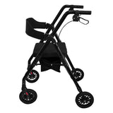 Orthonica Foldable Mobility Steel Rollator Walker 136kg Max Capacity Aid Seat FRW-MAS-029-BK