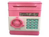 2-Piece Pink Smart ATM Piggy Banks - Kids Electronic Money Safe with Password Lock & Auto-Roll V888-ELOSUNG39503