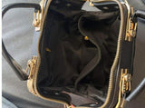 Women'S Handbag Quilted Handbag Studded Handbag Black Handbag Gold Toned - Gray - Size 25-13-16 V1347-945-61558-GRY-25-13-16