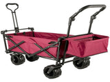 Folding Wagon Cart, Collapsible Folding Garden Cart w/ Shade Beach Utility V952-DZDPTC-RDHSKU0001V0