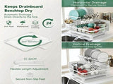 CARLA HOME 2 tier Dish Drying Rack with Drainboard & Utensil Holder for Kitchen V178-36539