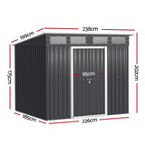 Giantz Garden Shed 2.38x1.99M Outdoor Storage Tool Workshop House Shelter SHED-FLAT-6X8-ABC