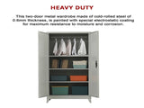Two-Door Metal Cabinet Shelf Storage for Home Office Gym V63-844341
