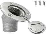 1-1/2" Boat Gas Deck Fill/Filler with Keyless Cap Screws, Marine Mirror Polished 316 Stainless V1259-DP01-A-1279