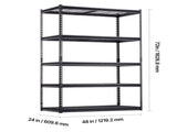 Storage Shelves, 1361 kg, 5 Tier Heavy Duty Garage Shelving, 609.6 x 1219.2 x 1828.8 mm Adjustable V952-LXLZLKHJ2448JA98TV0