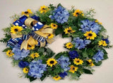 Blue and Yellow Wreaths Flower Garland Front Door V1294-YM0523-220328ZH04