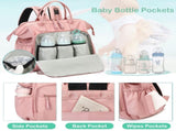 Convertible Diaper Bag - Wide Opening - 14 Pockets - Stylish - Baby Changing Bag - with Stroller V1188-ZXY-10612